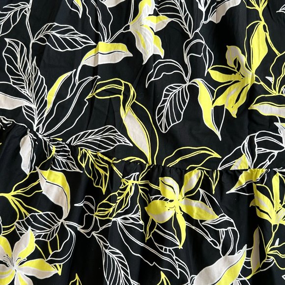 * Splendid Midi Floral Skirt Tiered Elastic Waist Band Cotton Blend LARGE -I1480 - Picture 3 of 6